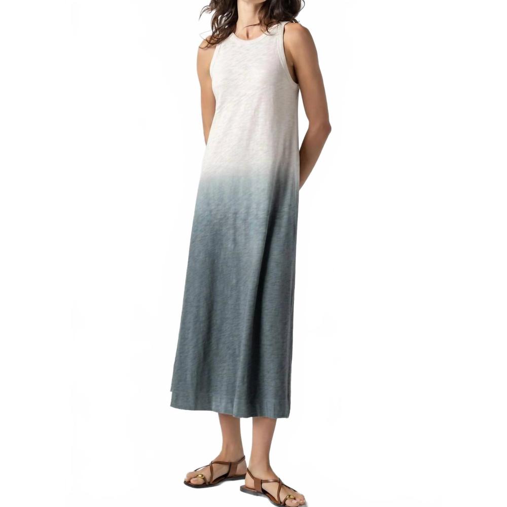 Lilla P Cream to Blue Ombre Midi Dress